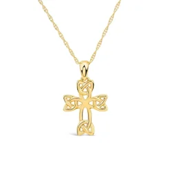 9ct Yellow Gold Celtic Knot Cross Pendant