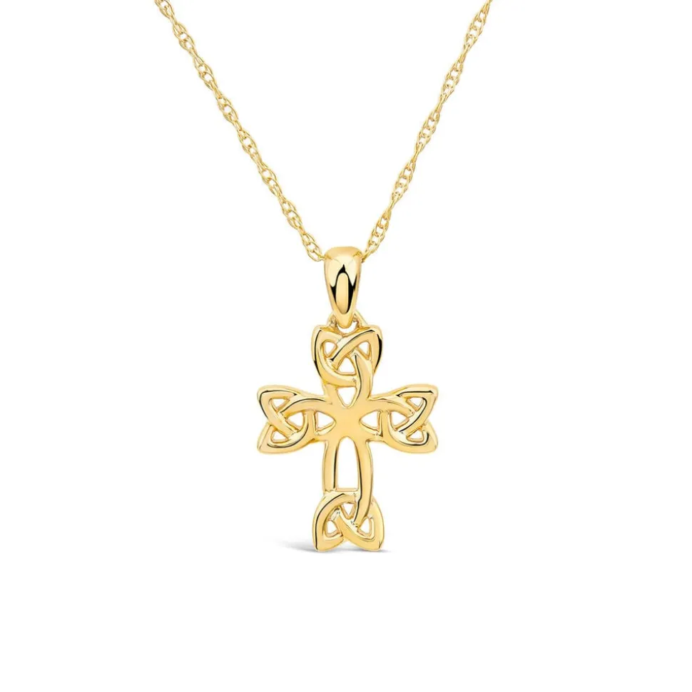 9ct Yellow Gold Celtic Knot Cross Pendant