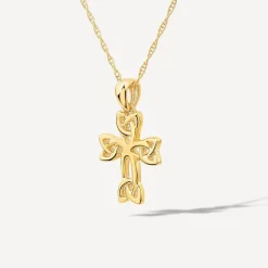 9ct Yellow Gold Celtic Knot Cross Pendant