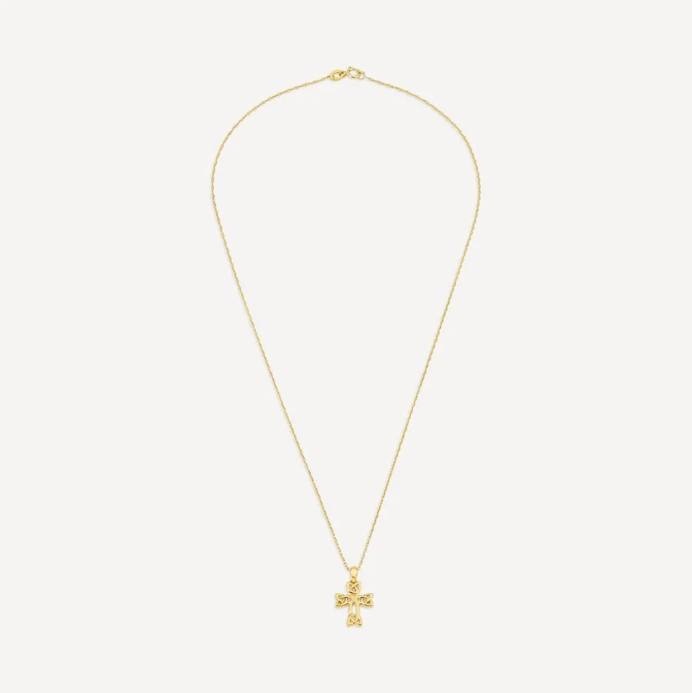 9ct Yellow Gold Celtic Knot Cross Pendant