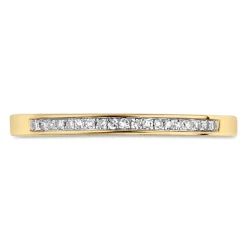 9ct Yellow Gold Channel 0.04ct Diamond Ladies Ring