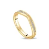 18ct Yellow Gold Channel Set Cut Out 0.16ct Wedding Ring