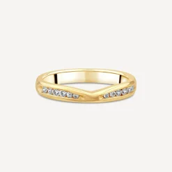 18ct Yellow Gold Channel Set Cut Out 0.16ct Wedding Ring