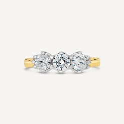 18ct Yellow Gold 1ct 3 Stone Diamond Ring