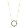 9ct Yellow Gold 0.12ct Diamond Twist Circle Necklet