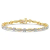 9ct Yellow Gold 1.96ct Diamond Cluster Bar Bracelet