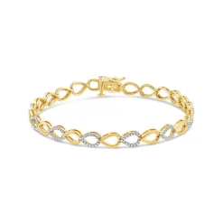 9ct Yellow Gold 0.58ct Diamond & Polished Teardrop Bracelet