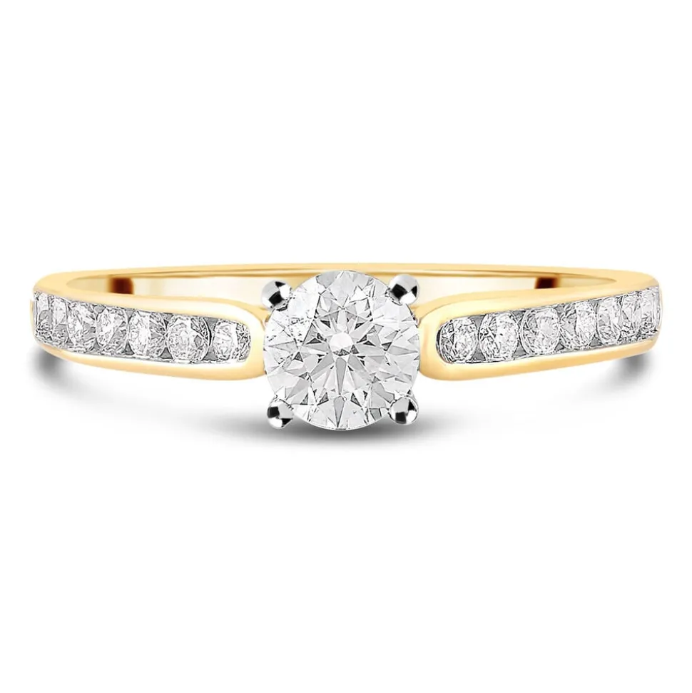 18ct Yellow Gold 0.75ct Diamond Four Claw Tulip Setting Ring