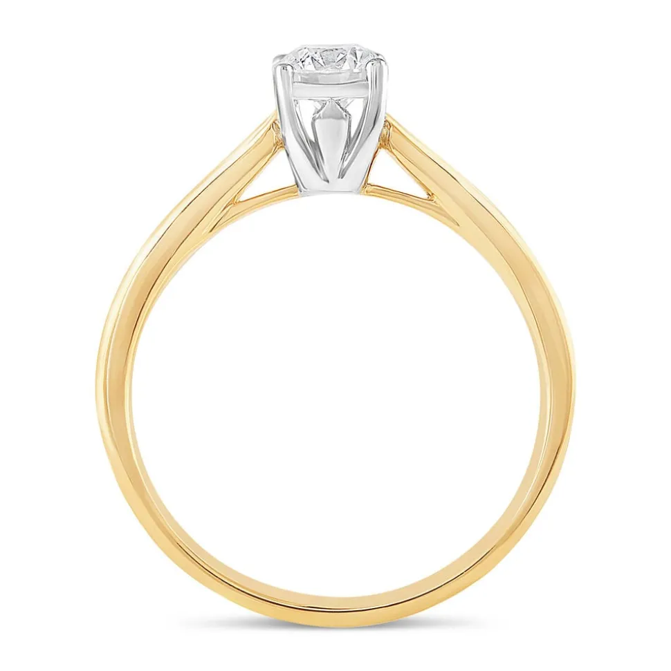 18ct Yellow Gold 0.75ct Diamond Four Claw Tulip Setting Ring