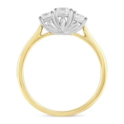 18ct Yellow Gold 0.50ct Diamond Trilogy Tulip Setting Ring