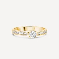 18ct Yellow Gold 0.50ct Diamond Tulip Setting Shoulders Ring