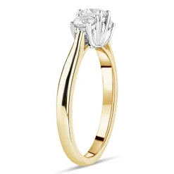18ct Yellow Gold 0.75ct Diamond Trilogy Tulip Setting Ring