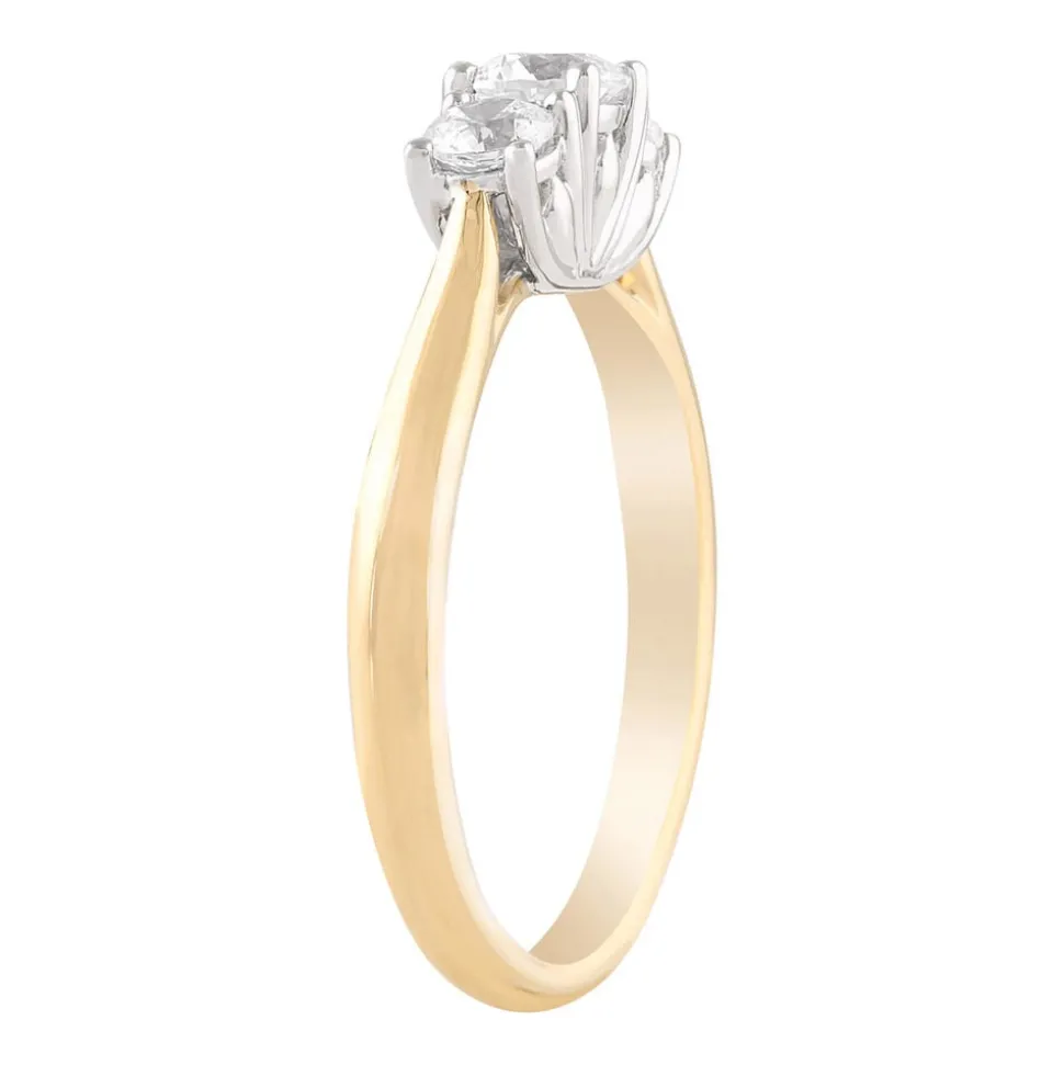 18ct Yellow Gold 0.50ct Diamond Trilogy Tulip Setting Ring