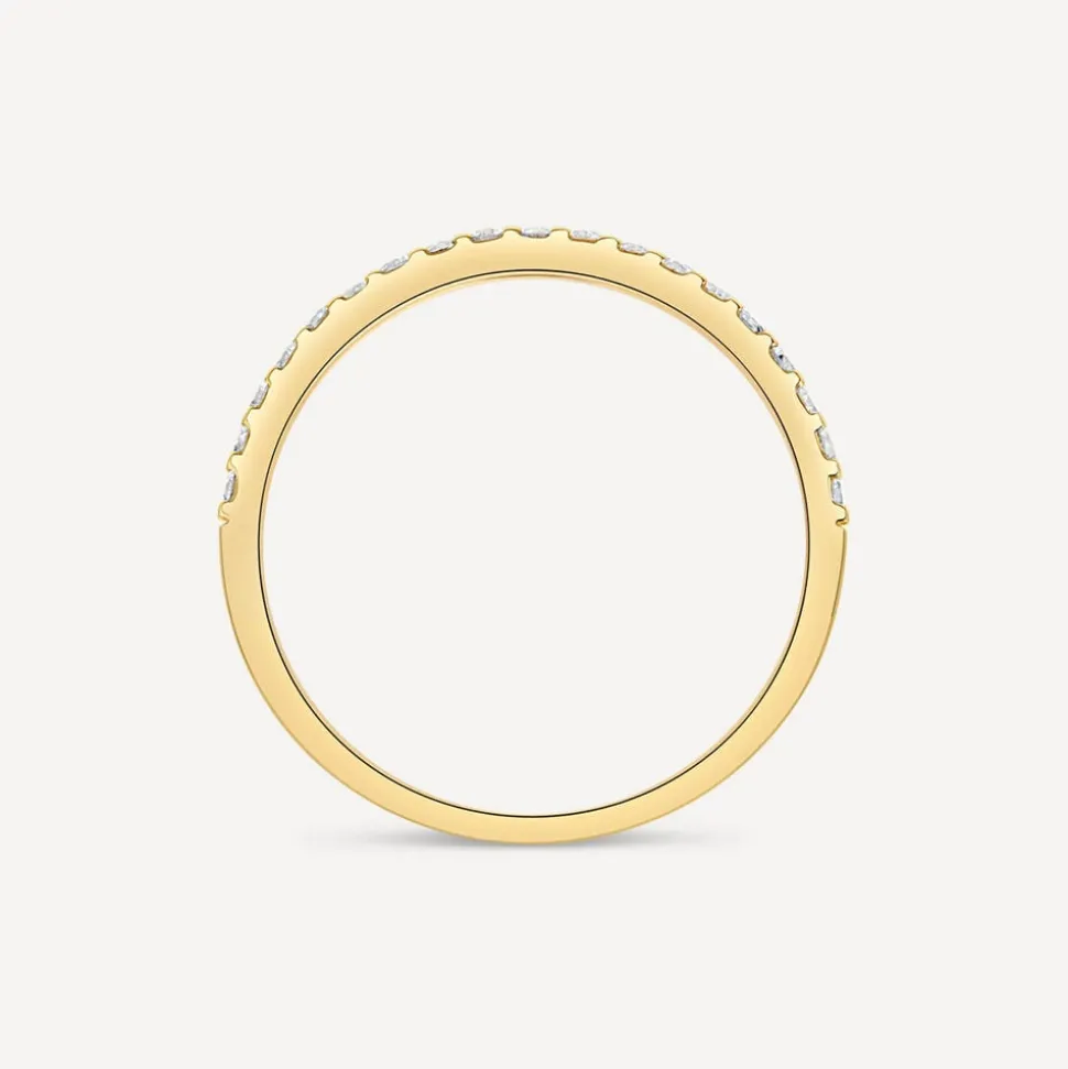 9ct Yellow Gold 0.38ct Double Row Claw Set Diamond Eternity Ring