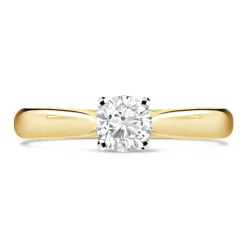 18ct Yellow Gold 0.50ct Round Diamond Orchid Setting Ring