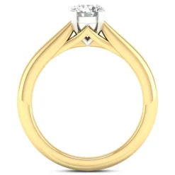 18ct Yellow Gold 0.50ct Round Diamond Orchid Setting Ring