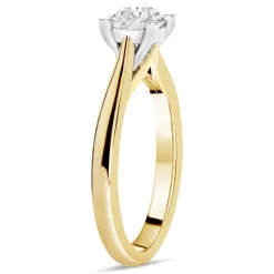 18ct Yellow Gold 1.00ct Round Diamond Orchid Setting Ring