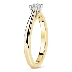 18ct Yellow Gold 0.25ct Round Diamond Orchid Setting Ring