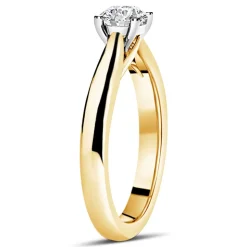 18ct Yellow Gold 0.50ct Round Diamond Orchid Setting Ring