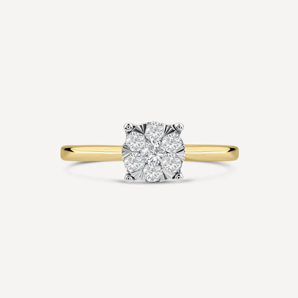 9ct Yellow Gold 0.33ct Solitaire Illusion Set Engagement Ring