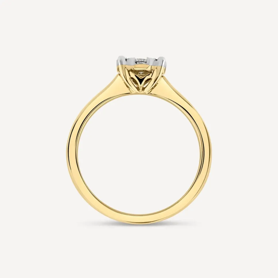 9ct Yellow Gold 0.33ct Solitaire Illusion Set Engagement Ring