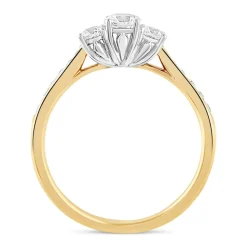 18ct Yellow Gold 0.50ct Trilogy Diamond Tulip Setting Ring