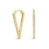 9ct Yellow Gold Cubic Zirconia Set Triangle Hoop Earrings