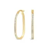 9ct Yellow Gold Cubic Zirconia Set Oval Hoop Earrings