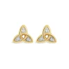 9ct Yellow Gold Cubic Zirconia Trinity Knot Stud Earrings