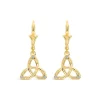 9ct Yellow Gold Cubic Zirconia Trinity Knot Drop Earrings