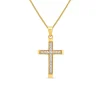 9ct Yellow Gold Cubic Zirconia Channel Set Cross Pendant