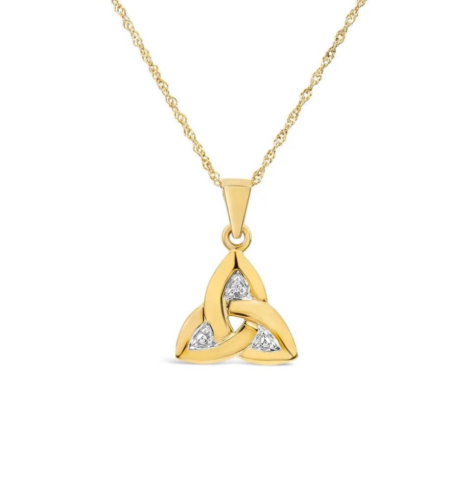 10ct Yellow Gold Cubic Zirconia Trinity Knot Pendant