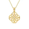 9ct Yellow Gold Cubic Zirconica Celtic Knot Pendant