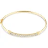 9ct Yellow Gold Cubic Zirconia Centre Bangle Ladies Bracelet