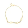 9ct Yellow Gold Cubic Zirconia Set Twist Curve Bracelet