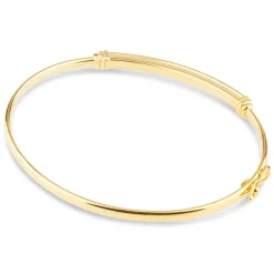 9ct Yellow Gold Cubic Zirconia Centre Bangle Ladies Bracelet