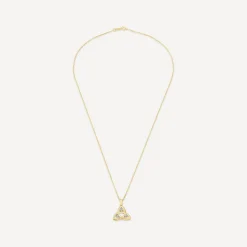9ct Yellow Gold Cubic Zirconia Trinity Knot Pendant