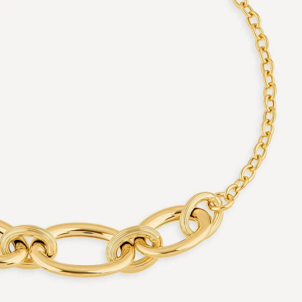 9ct Yellow Gold Curb Link Centre Bracelet