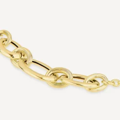 9ct Yellow Gold Curb Link Centre Bracelet