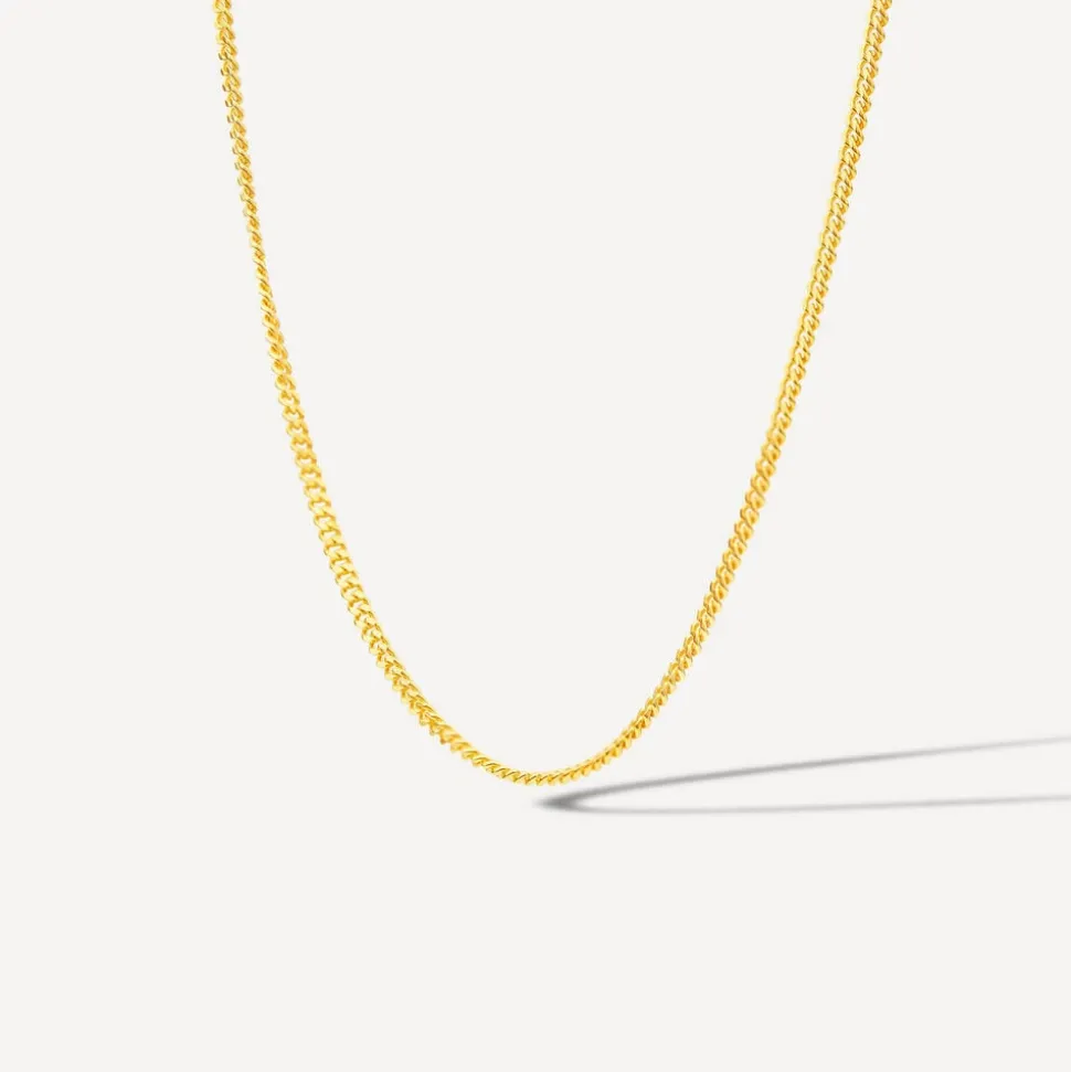 9ct Yellow Gold Curbed Chain Necklet