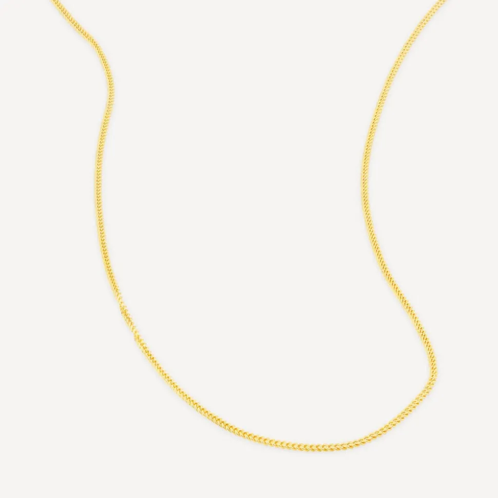 9ct Yellow Gold Curbed Chain Necklet