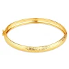 9ct Yellow Gold Diamond Cut Textured Cuff Bangle
