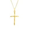 9ct Yellow Gold Diamond Cut Cross Pendant