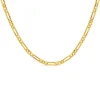 9ct Yellow Gold Diamond Cut Figaro Belcher 18 inch Chain Necklet
