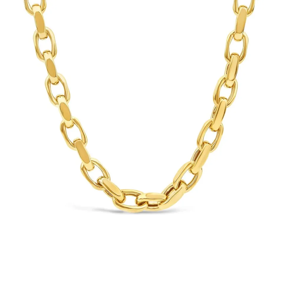 9ct Yellow Gold Diamond Cut Belcher Link Necklet