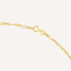 9ct Yellow Gold Diamond Cut Small Figaro Belcher 18 inch Chain Necklet