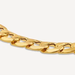 9ct Yellow Gold Diamond Cut Curb Chain Bracelet