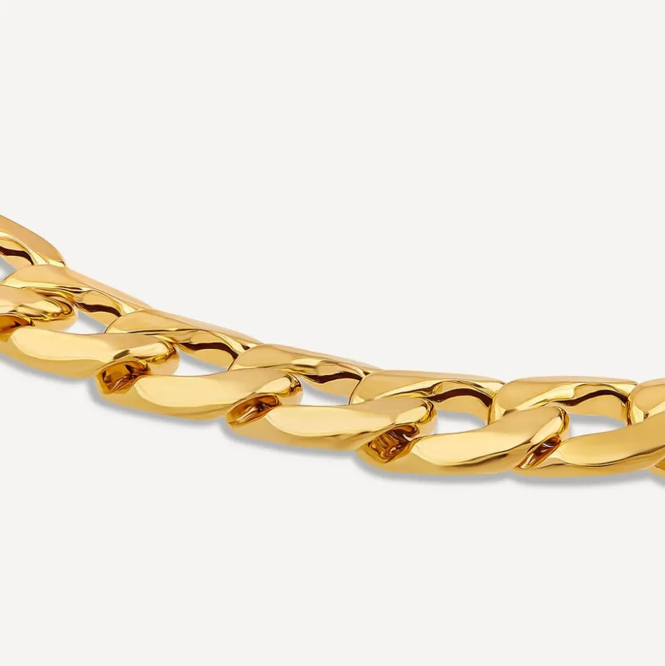 9ct Yellow Gold Diamond Cut Curb Chain Bracelet