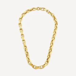 9ct Yellow Gold Diamond Cut Belcher Link Necklet