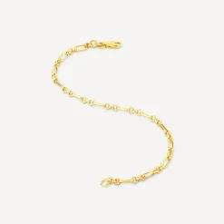 9ct Yellow Gold Diamond Cut Figaro Belcher Bracelet
